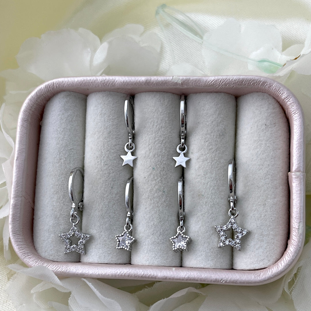 Trío de Aretes Estrellitas ⭐️Plateadas