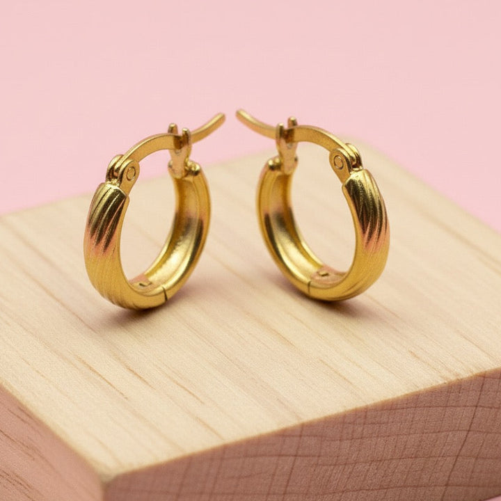 Argollas Acero 10MM Rayas