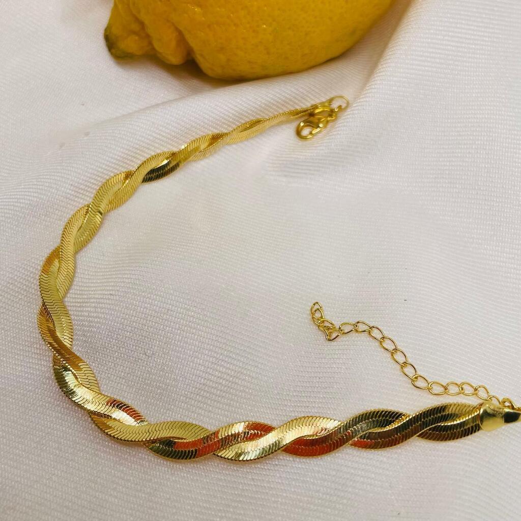 Pulsera Acero Doble Dorada
