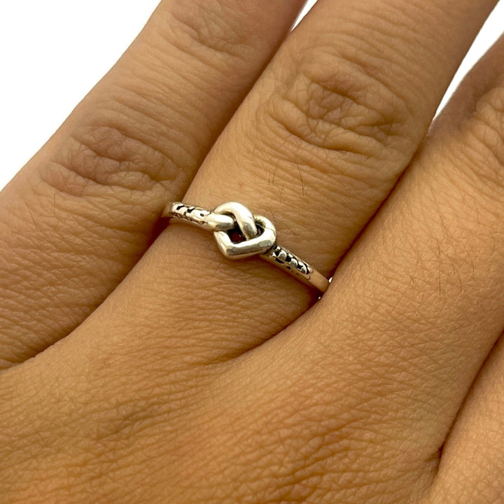 Anillo de Plata Promesa Corazón Enlazado