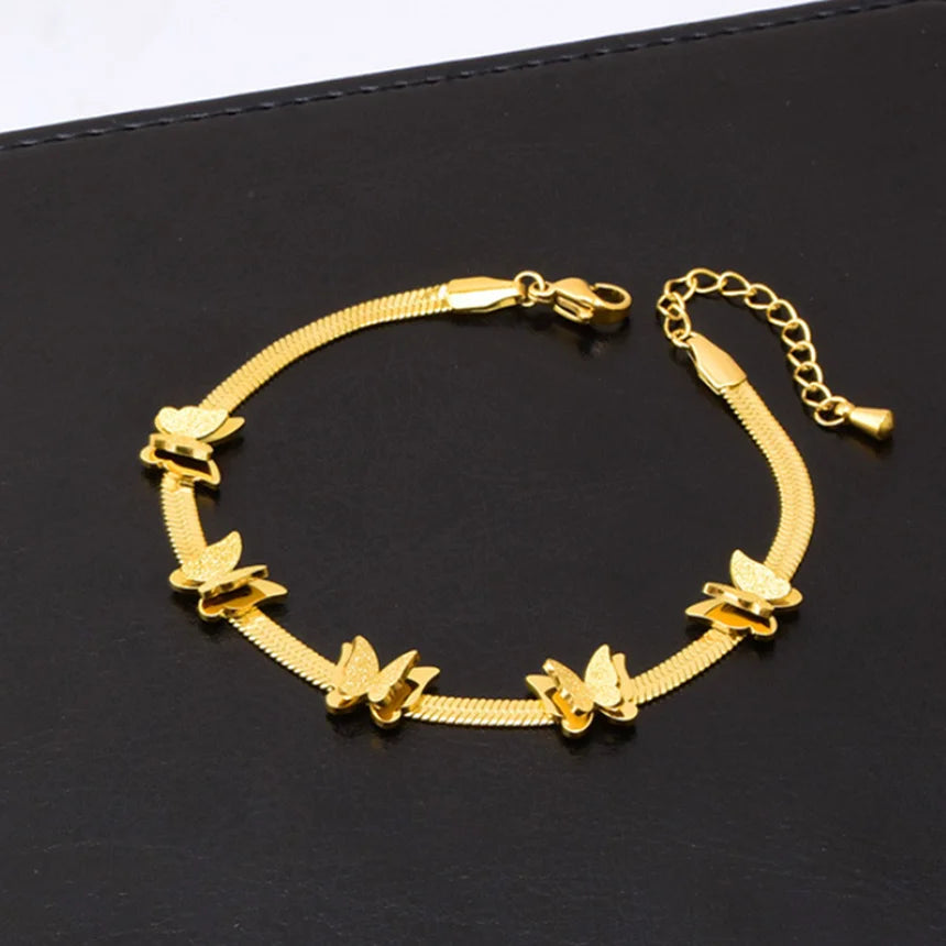 Pulsera Acero Trenza Mariposa 🦋