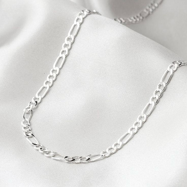 Cadena Acero 3MM Figaro Blanco 55CM