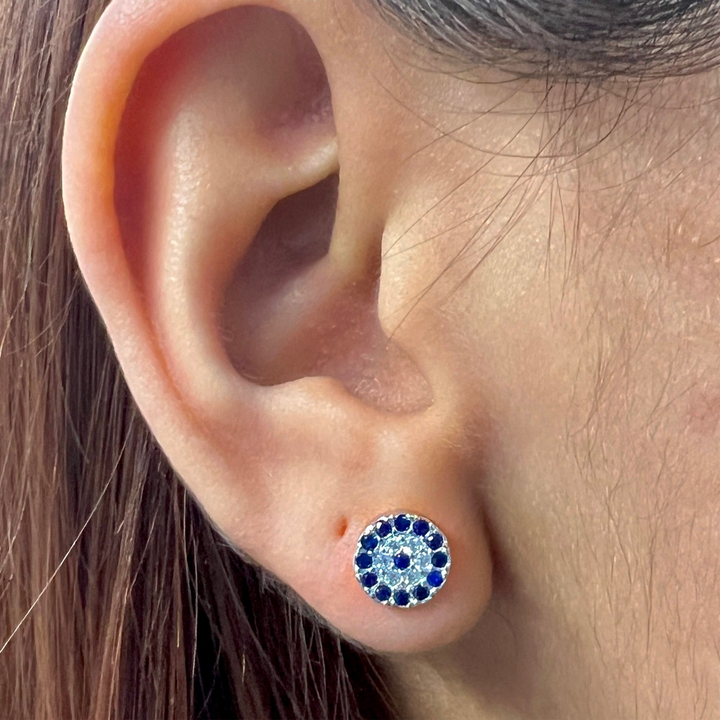 Aretes Ojo Turco 🧿 Plata 8MM