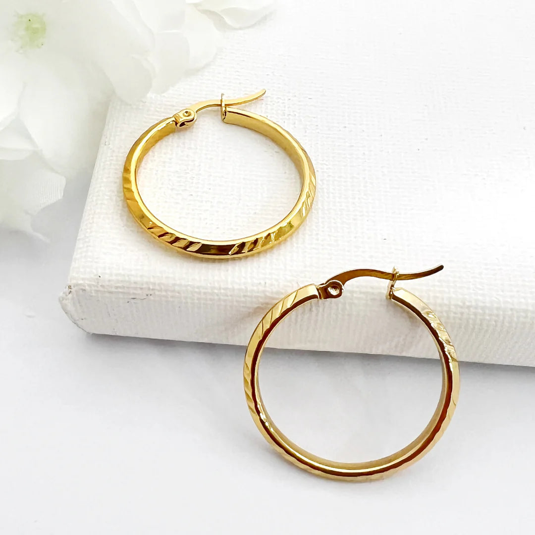 Argollas Cielo 25MM Dorado Acero