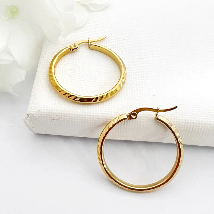 Argollas Cielo 25MM Dorado Acero