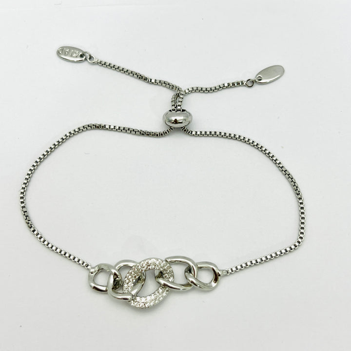 Pulsera de Acero Trenzas Plateada