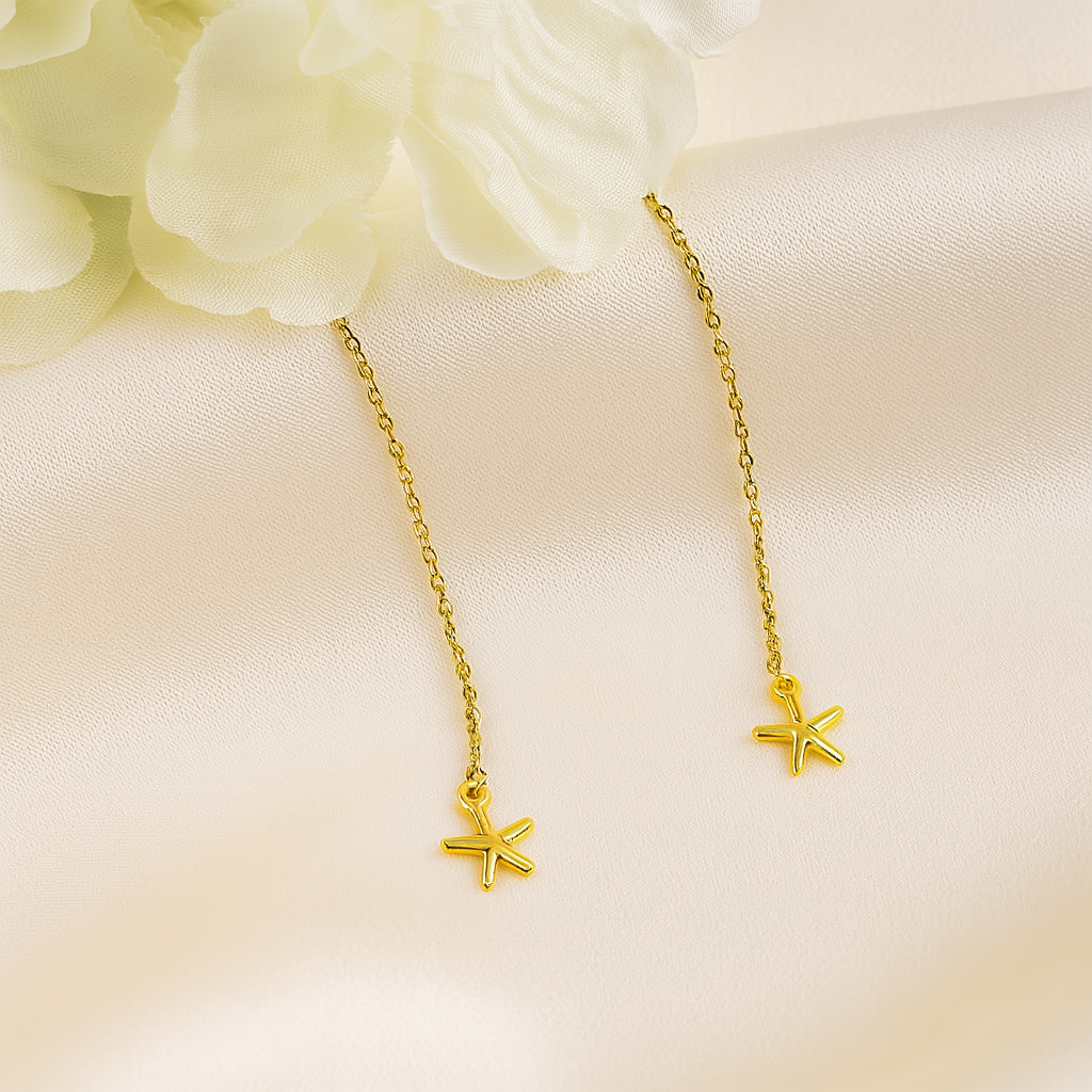 Aretes Acero Estrella de Mar Aguja