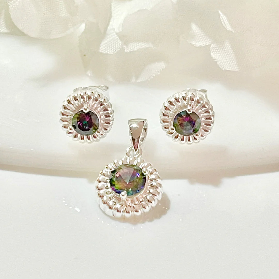 Juego Plata Circulo  Decorado Topacio 🤹‍♀️