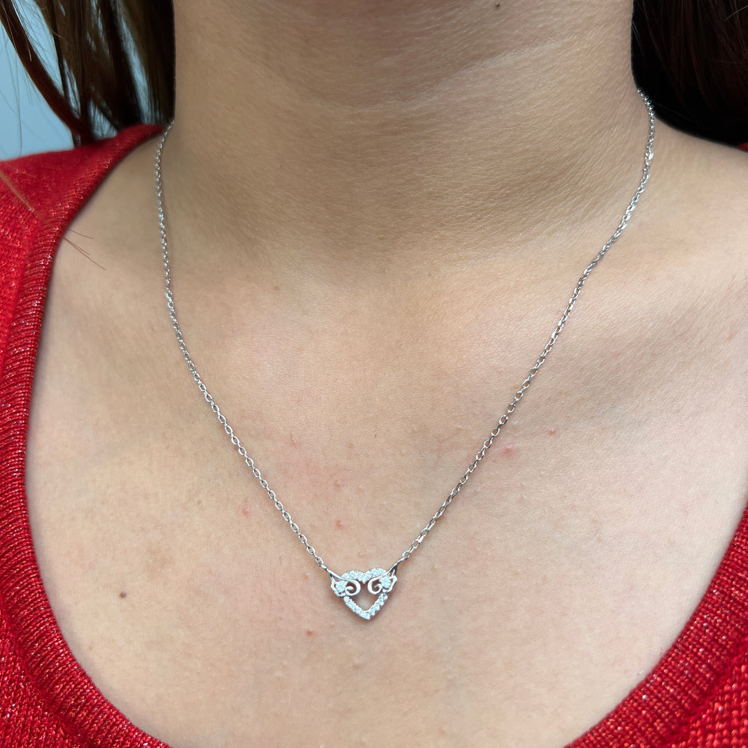 Collar Plata Corazón con Alas