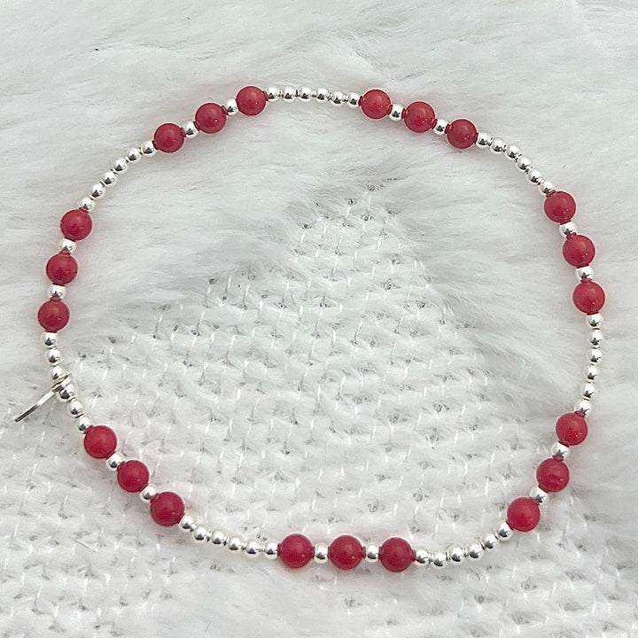 Pulsera Coral Plata 🔴