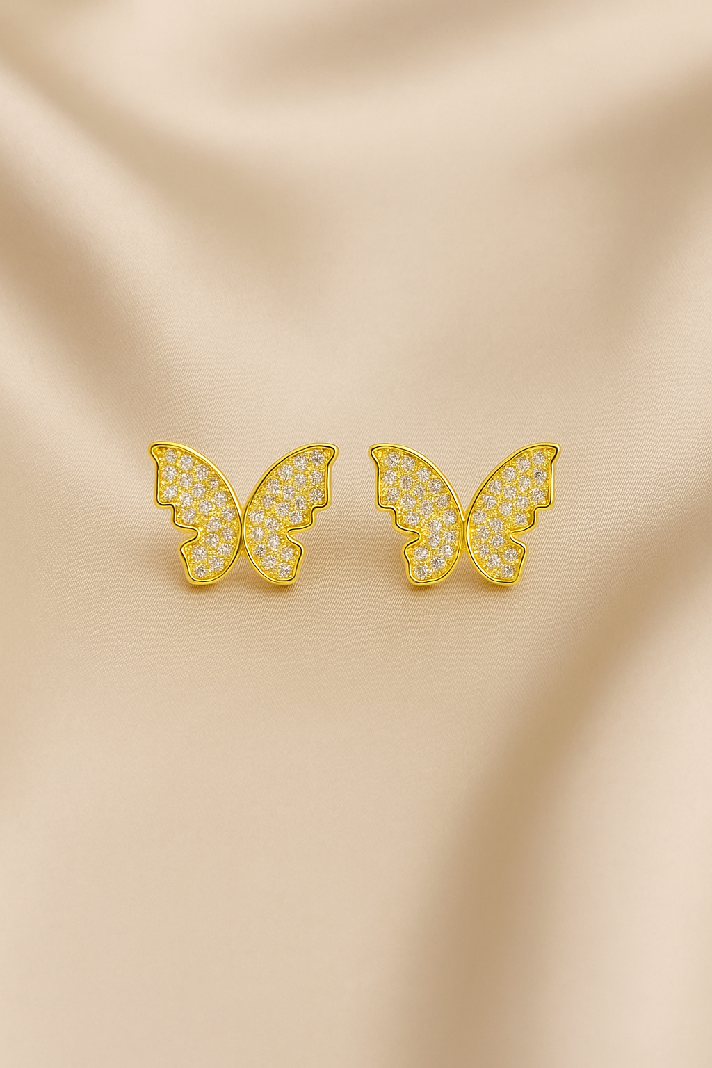 Aretes de Acero Dorado Mariposa Grande 🦋