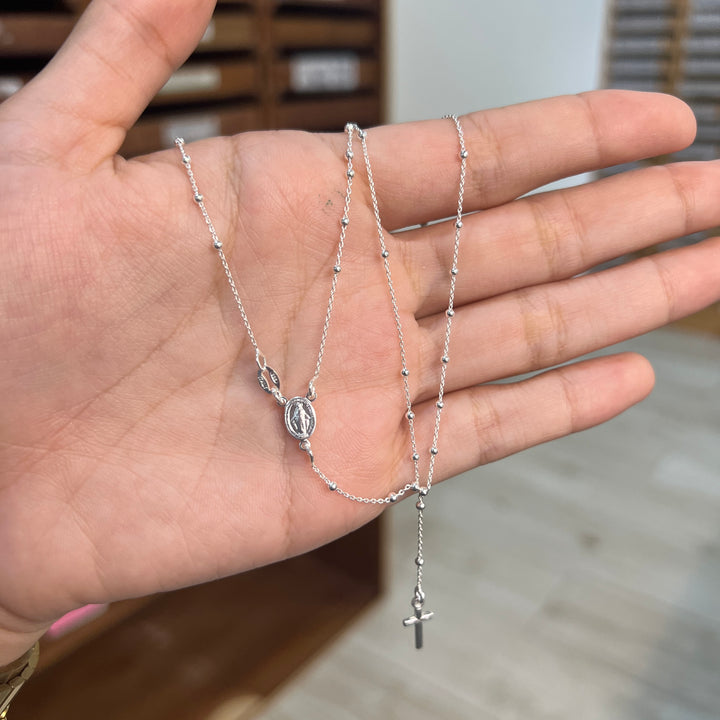 Rosario de Plata Virgen Milagrosa 1.8mm