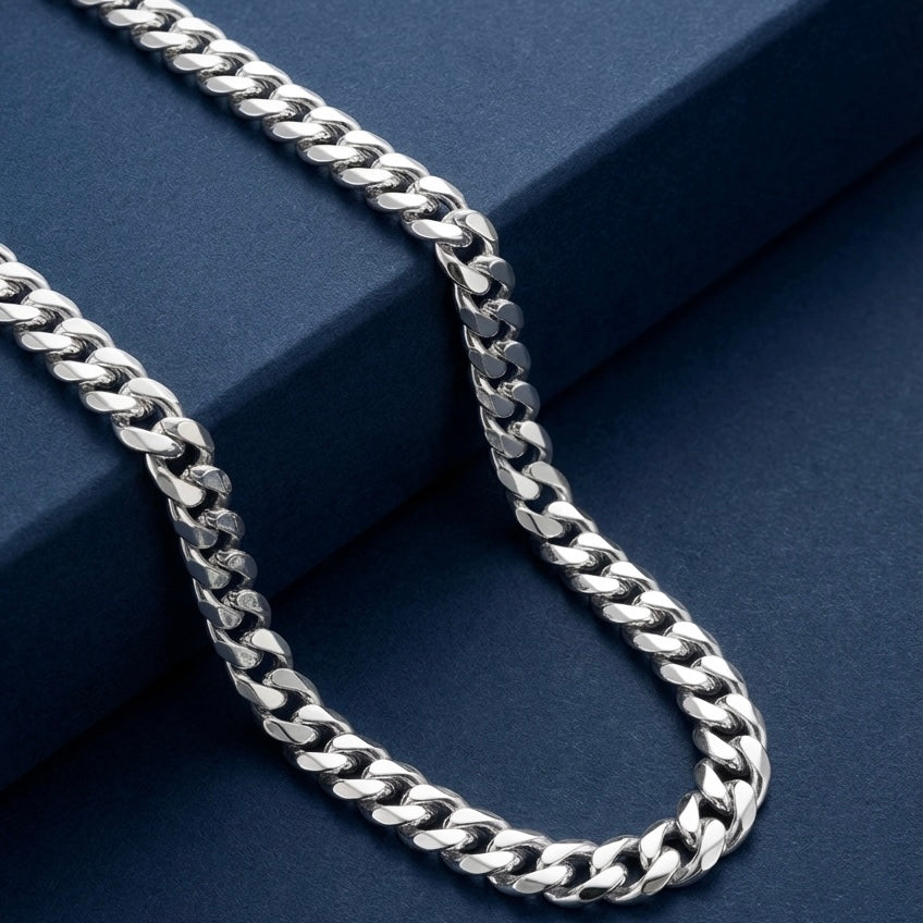Cadena de Plata - Cubana 6MM