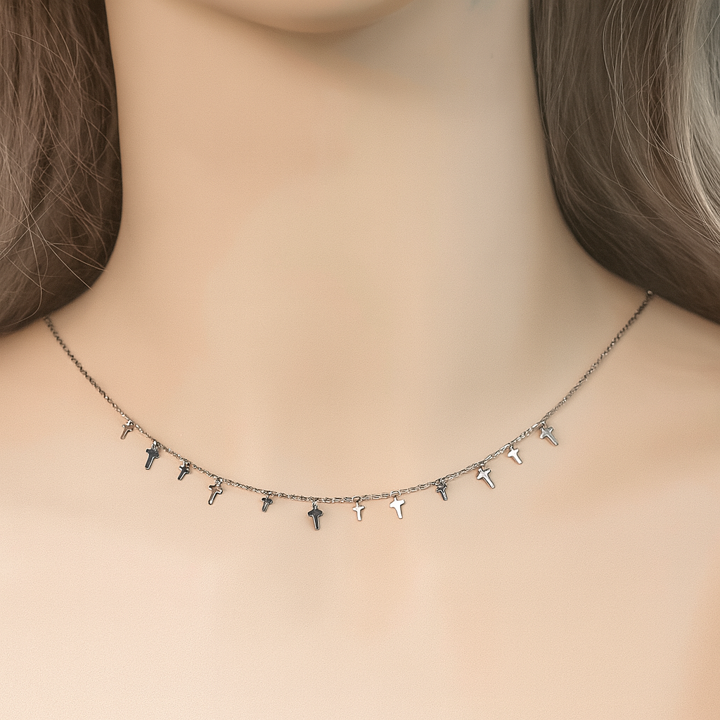 Gargantilla de Acero Cruzitas