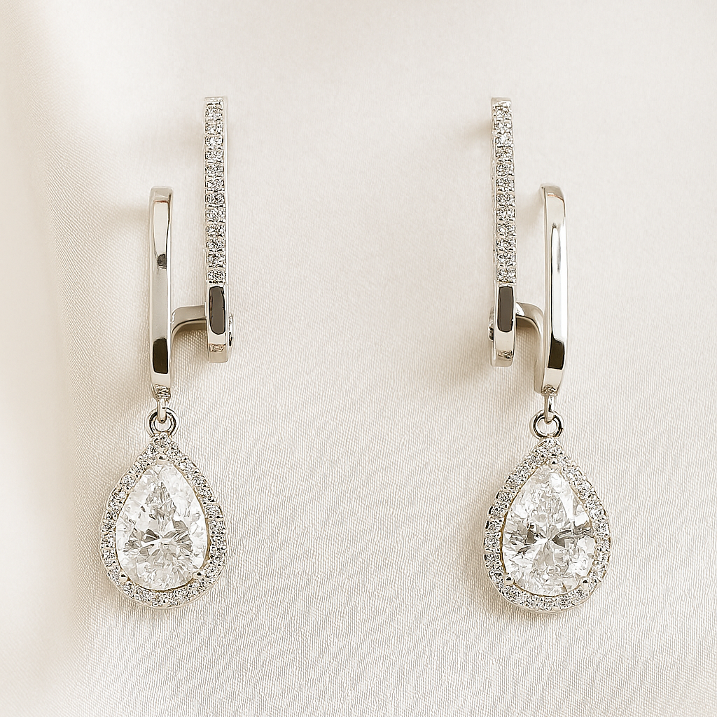 Aretes de Acero Brillantea Plateado