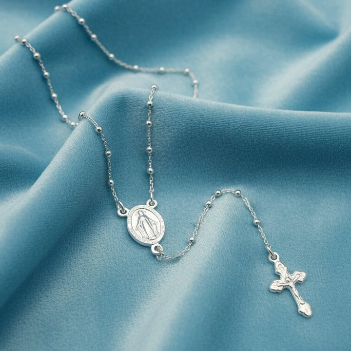 Rosario de Plata Virgen María 2mm