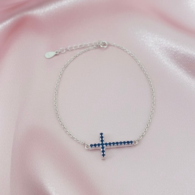 Pulsera Plata Cruz