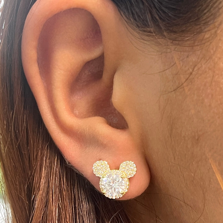 Aretes de acero Dorado Mickey