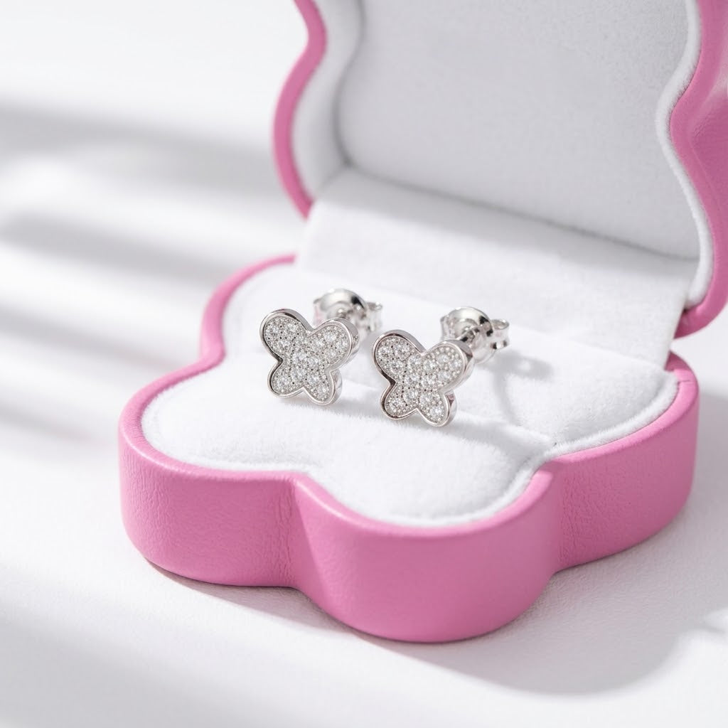 Aretes Plata Mariposa