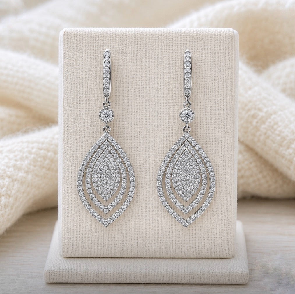 Argollas Colgantes Adele Plateadas
