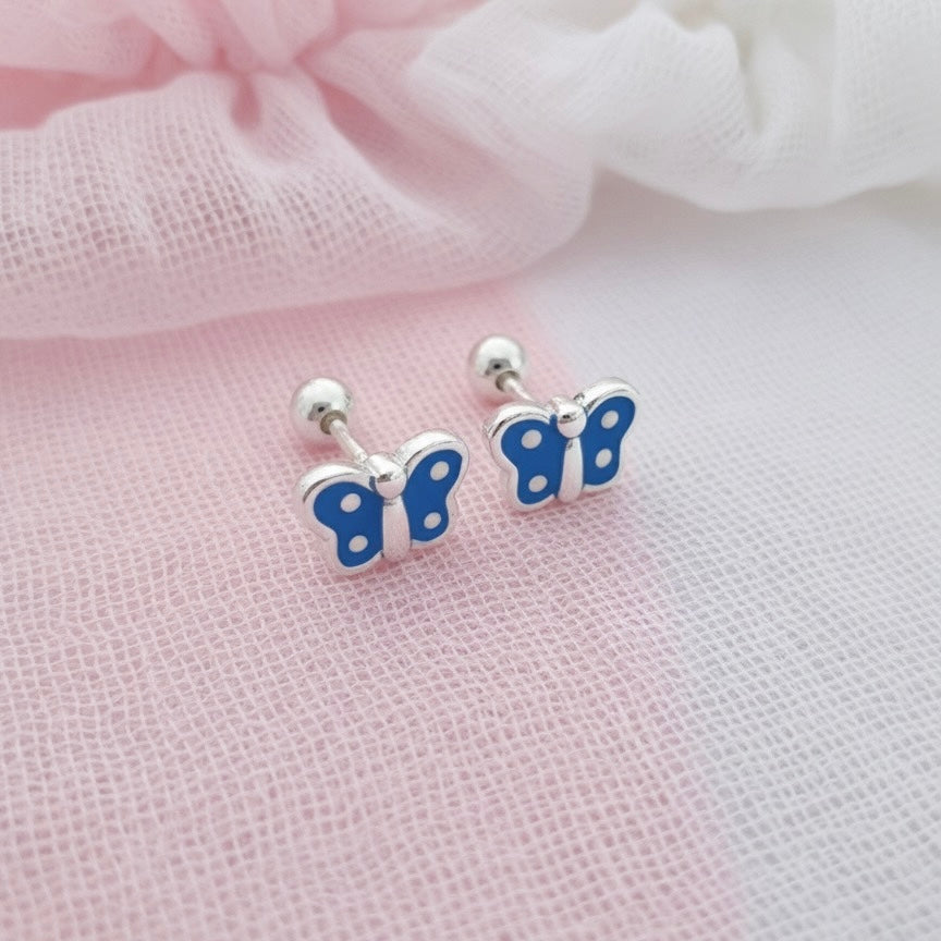 Aretes Plata Bebé Mariposa