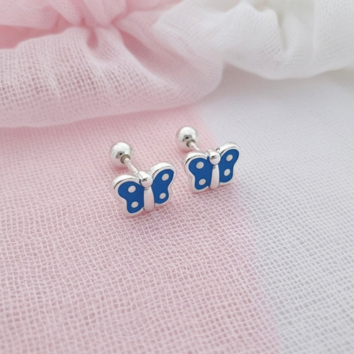 Aretes Plata Bebé Mariposa