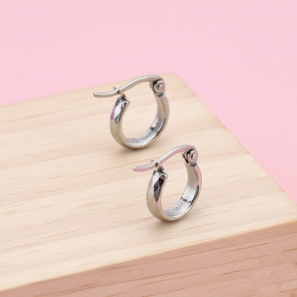 Argollas Verano 10MM Plateado Acero