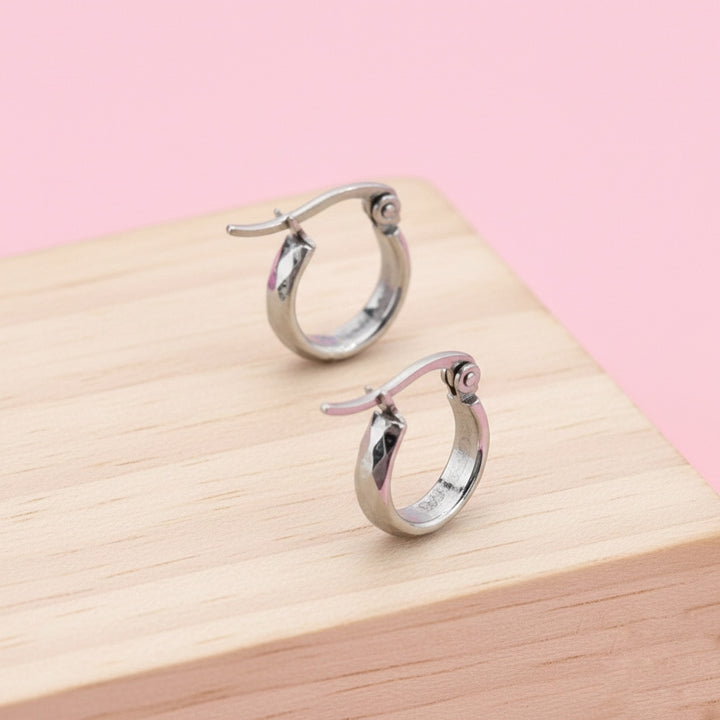 Argollas Verano 10MM Plateado Acero