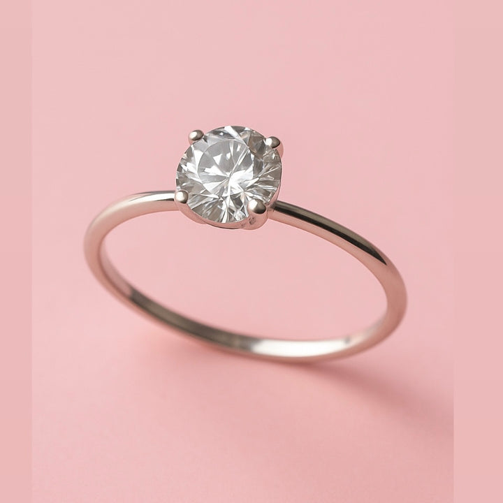 Anillo de Plata Promesa Solitaria