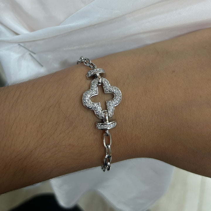 Collar y Pulsera Trébol 🍀 Plateado