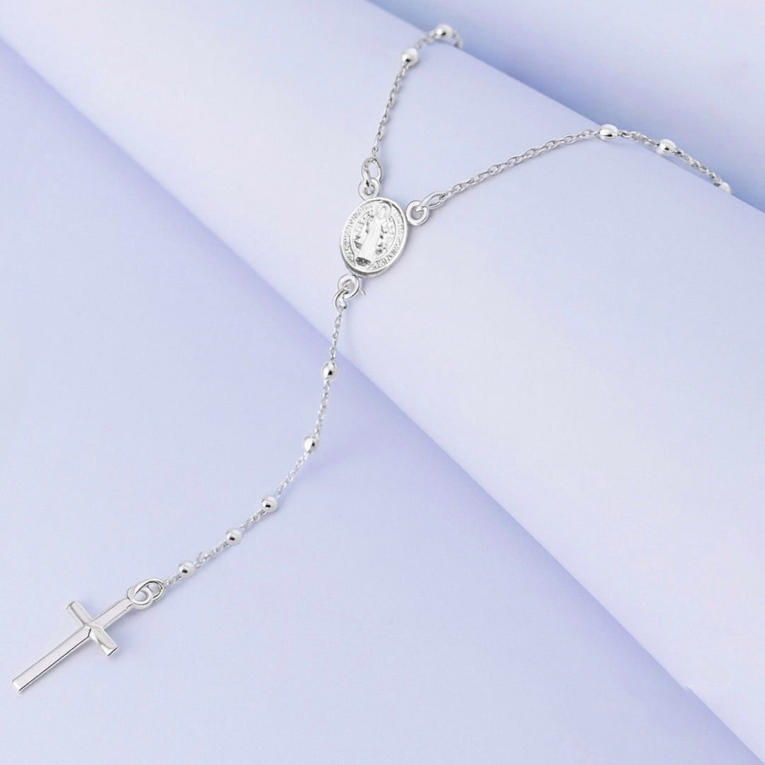 Rosario de Plata San Benito 1.8mm