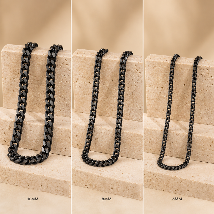 Cadena Cubana 6MM Negra 50CM