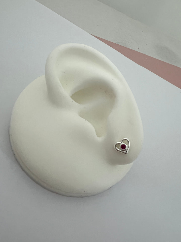 Aretes Plata Bebé Corazón