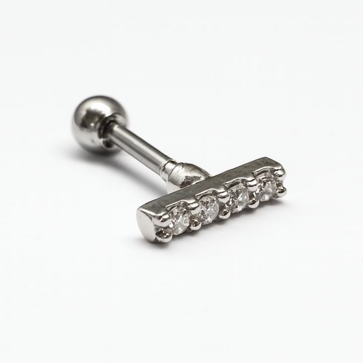 Arete Quirúrgico 💙 Recto Plateado