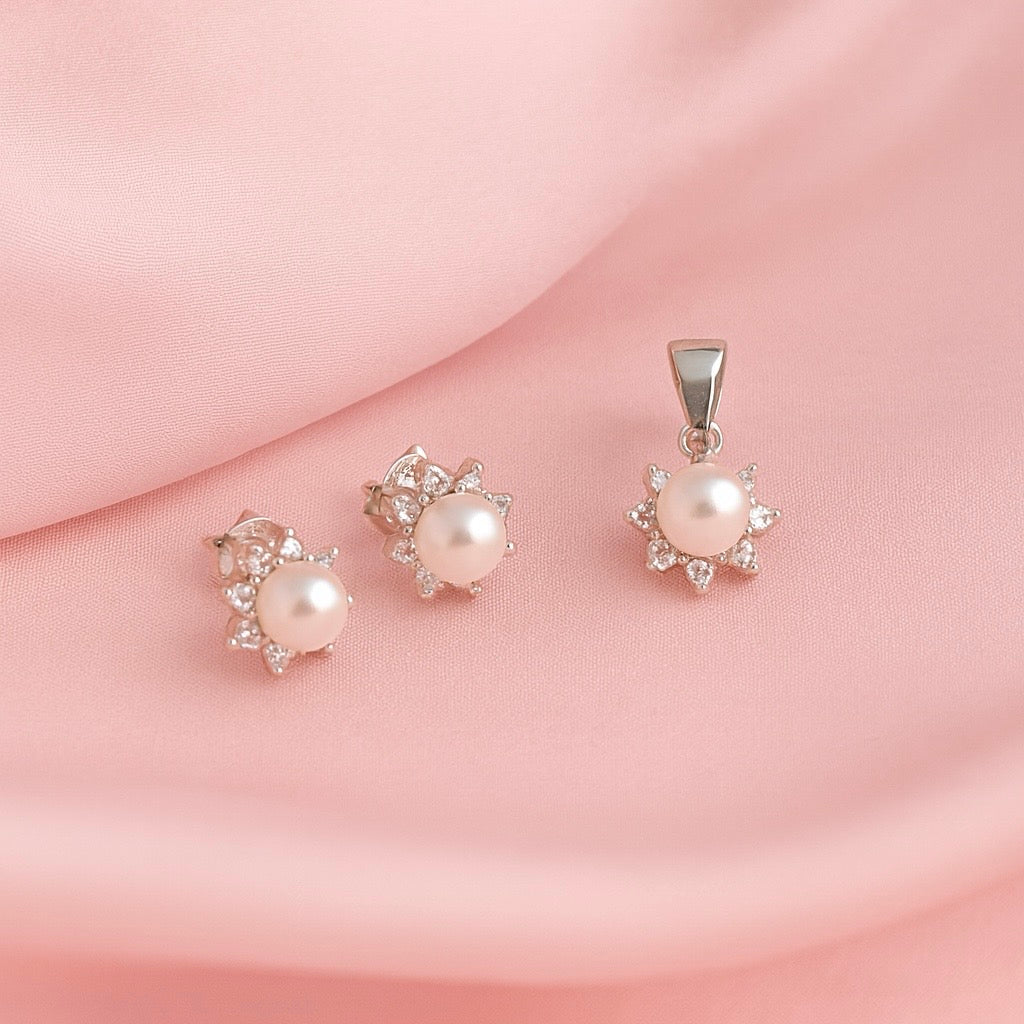 Juego Plata Perlas Sol ☀️