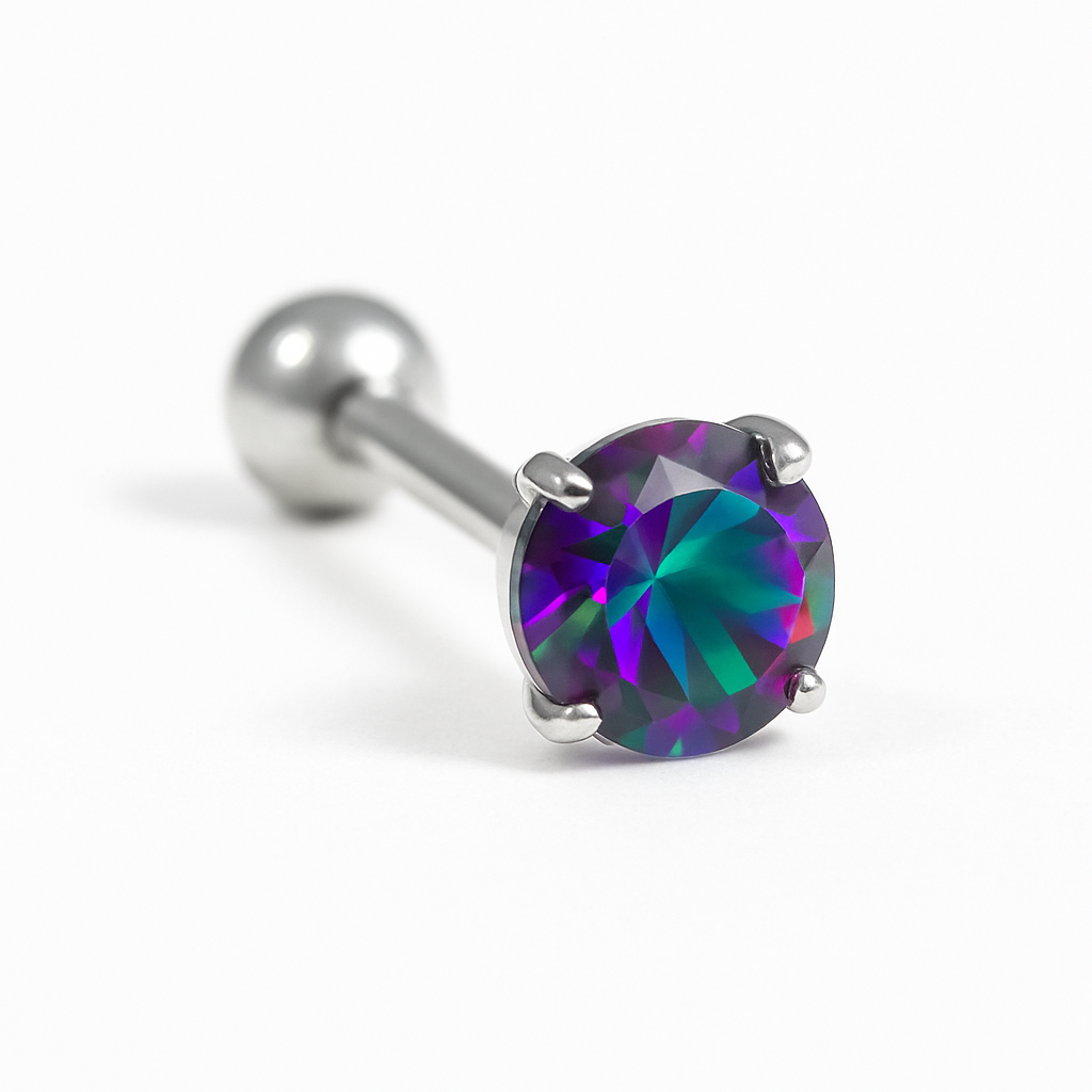 Arete Quirúrgico Topacio Plateado