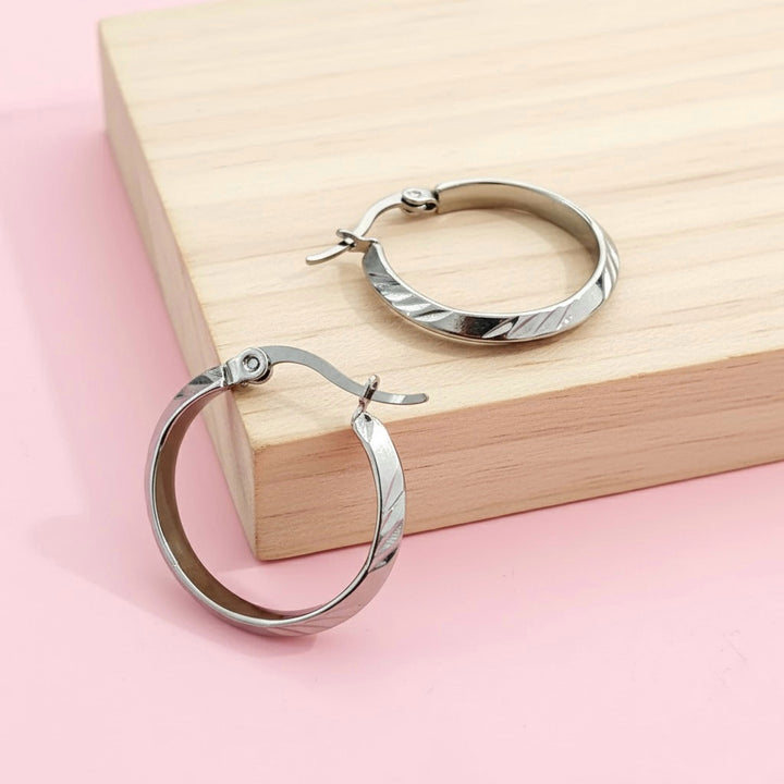 Argollas Cielo 20MM Plateado Acero