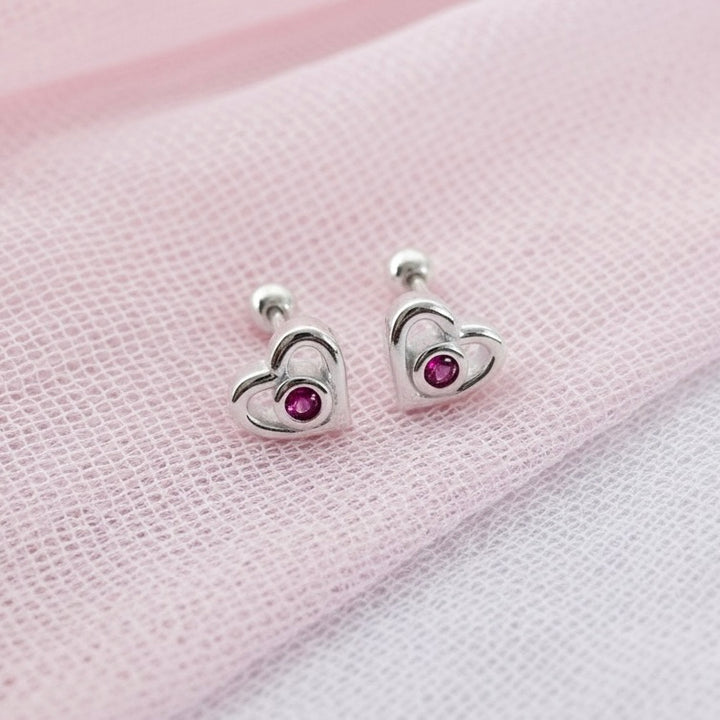 Aretes Plata Bebé Corazón
