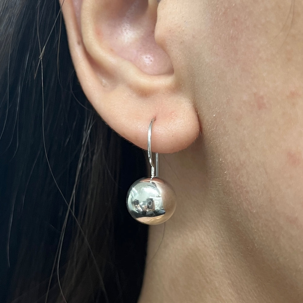 ▷ Aretes Guindar Bola 12MM | Plata 925 | Nicola Joyería 🇨🇷