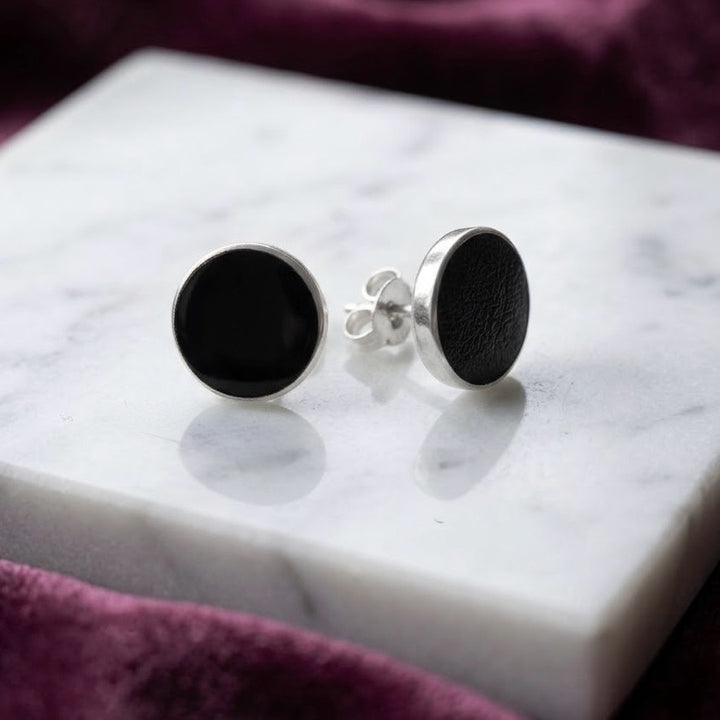 Aretes Ónix Plata 12MM