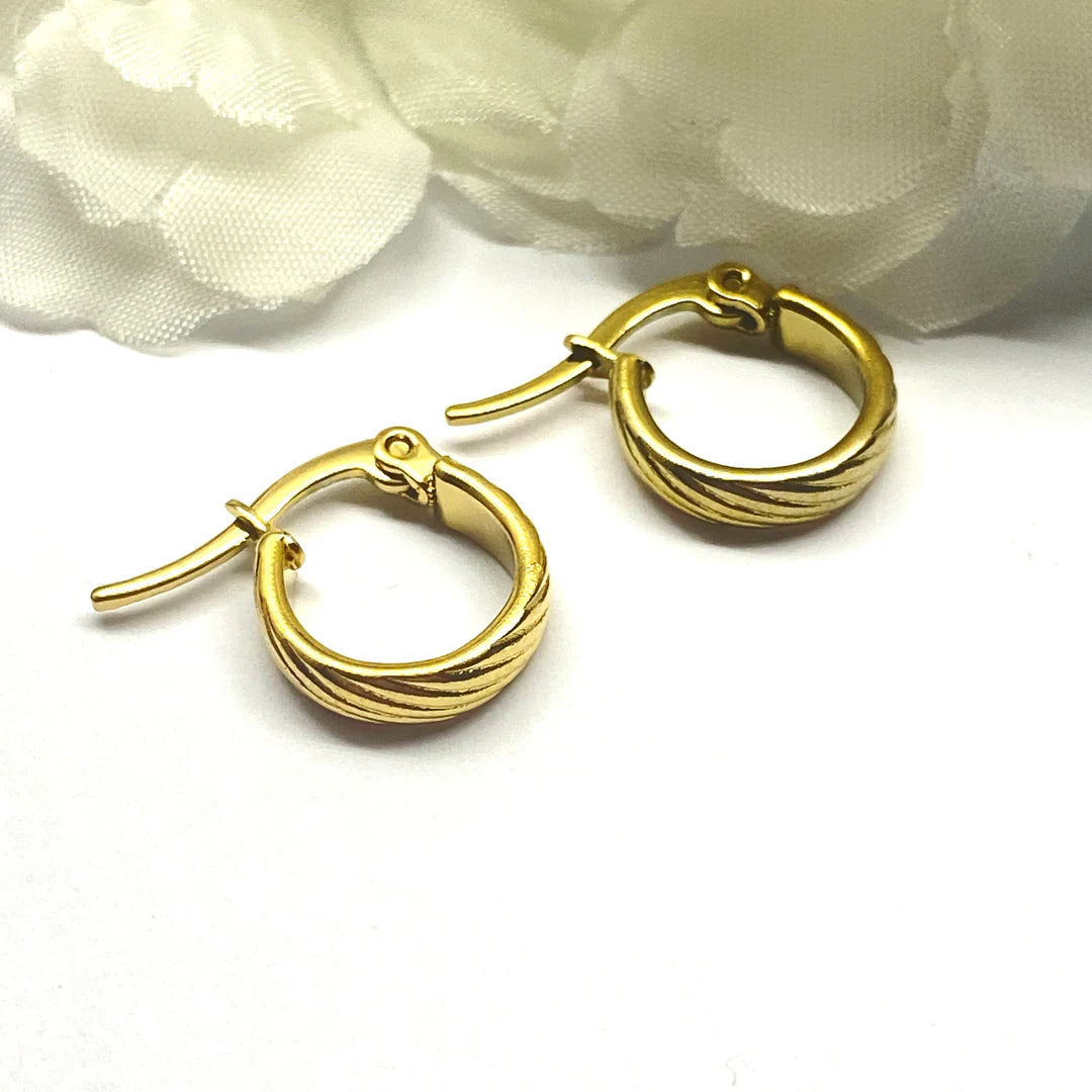 Argollas Acero 9MM Rayas