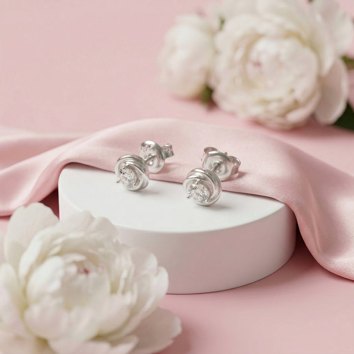 Aretes Plata Diamante🌹7MM