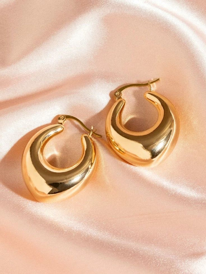 Argollas Acero Fancy Amor Doradas 🥰 25MM