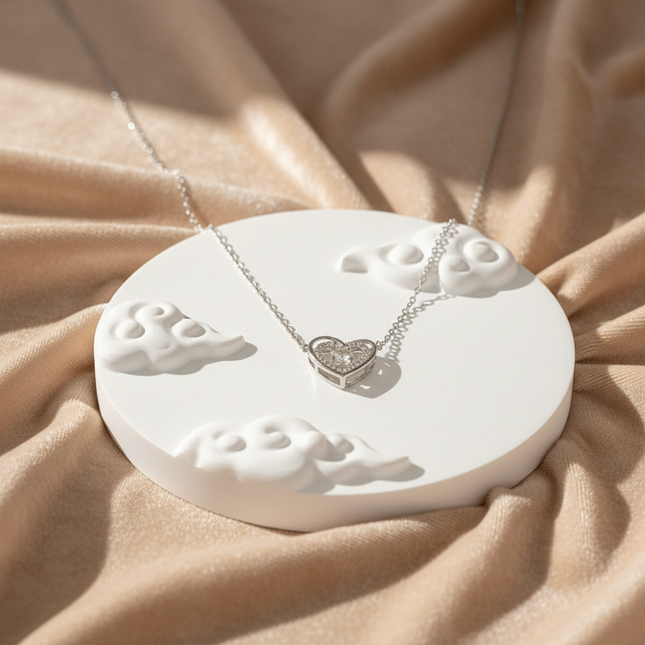 Gargantilla de Acero Brillo de Amor Plateada