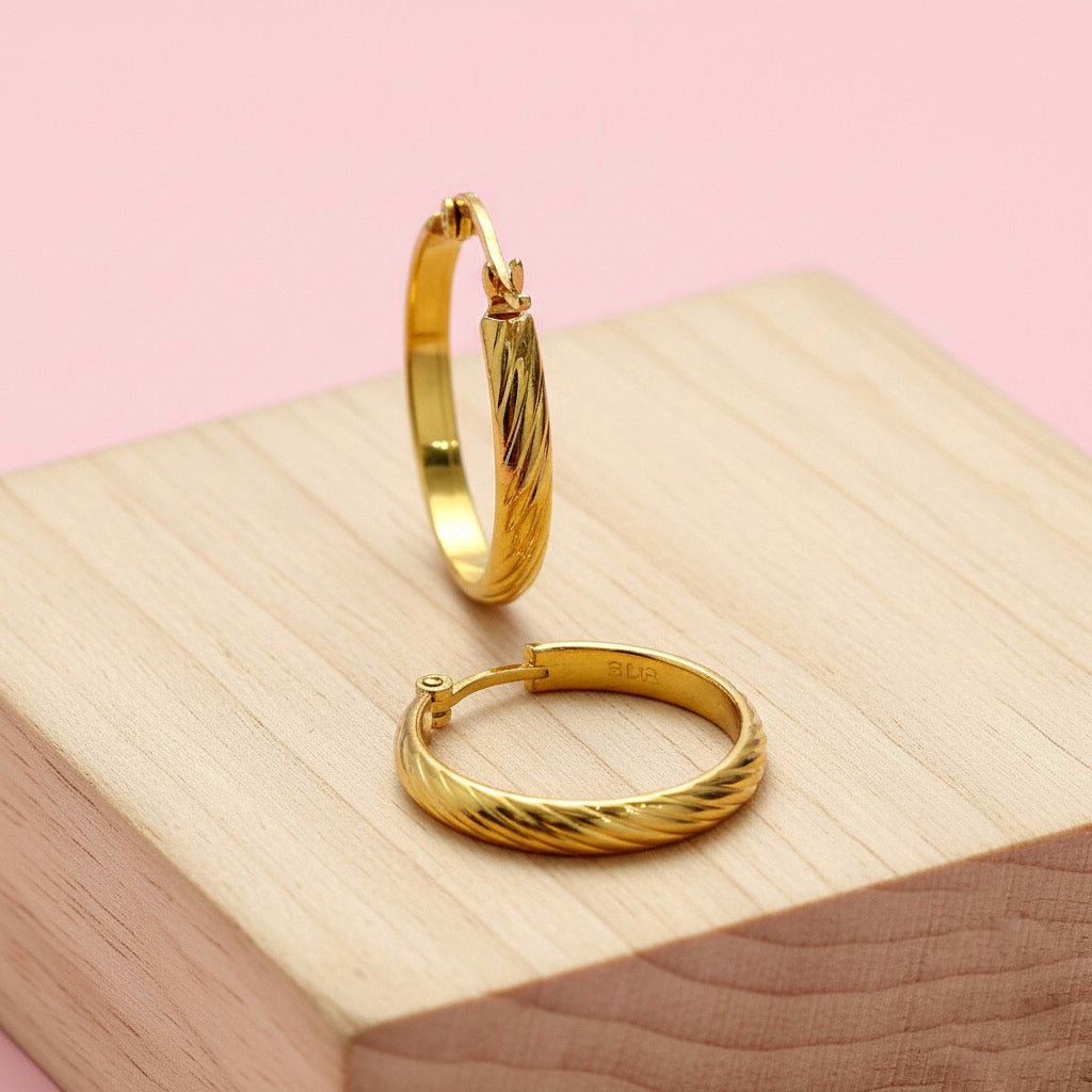 Argollas Océano 30MM Dorada Acero