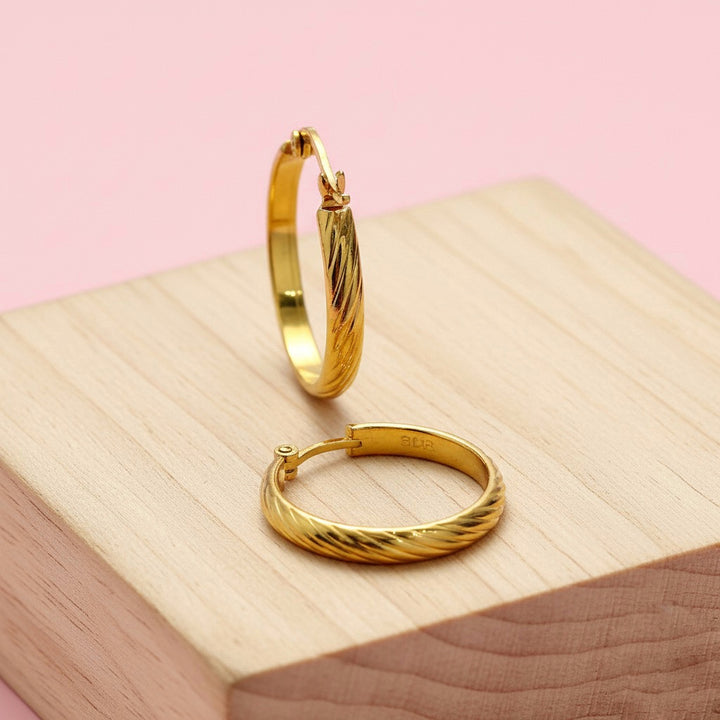 Argollas Océano 30MM Dorada Acero