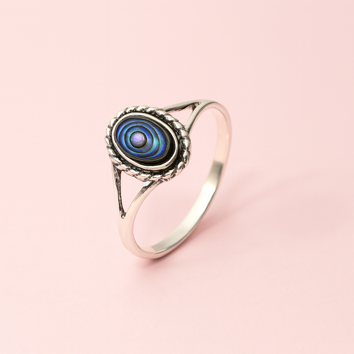 Anillo de Plata Ovalado Abulón