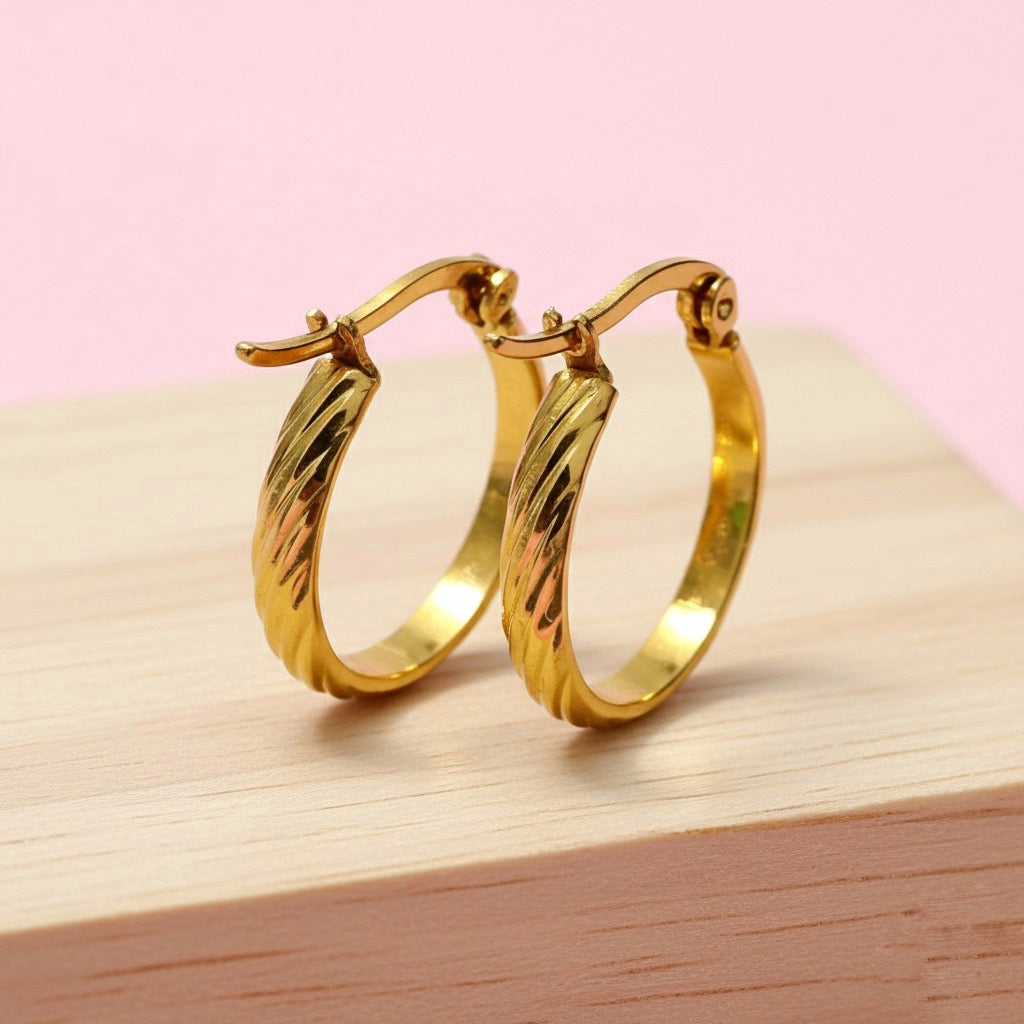 Argollas Océano 25MM Dorada Acero