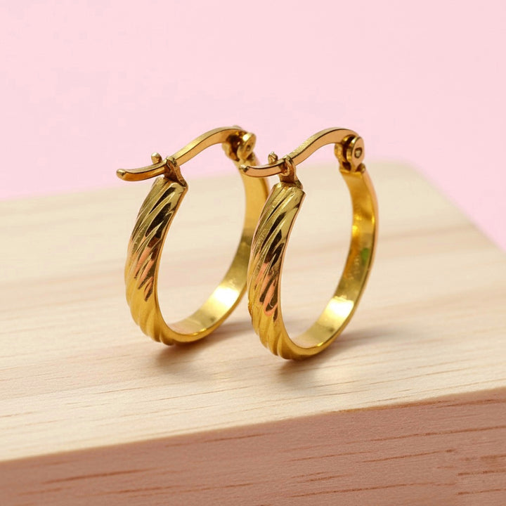 Argollas Océano 25MM Dorada Acero