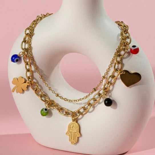 Pulsera Acero Mano Fatima,🪬🧿❤️